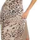 Women Gatsby Vintage Flapper Maxi Dress Halter Tassel Hem Gowns with Slit (S)