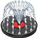 Solar Fountain with Red Flower - Attract Birds - Upgrade 3.5W Solar Bird Bath Fountains, Solar Powered Water Feature Fountain Pump with 7 Nozzles for Hummingbirds, Garden, Pool, and Pond (Black)