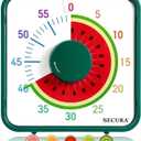 Secura 7.5-Inch Fruit Visual Timer for Kids, 60-Minute Countdown Timer for Classroom or Kitchen, Durable Mechanical Timer Clock with Magnetic Backing (Watermelon)