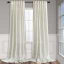 Natural Linen Curtains 108 Inches Long for Living Room 2 Panels Set Loop Pocket Back Tab Draperies Neutral Earth Tone Soft Cotton Textured Semi Sheer Linen Curtains for Large Window Vertical 9 FT Tall