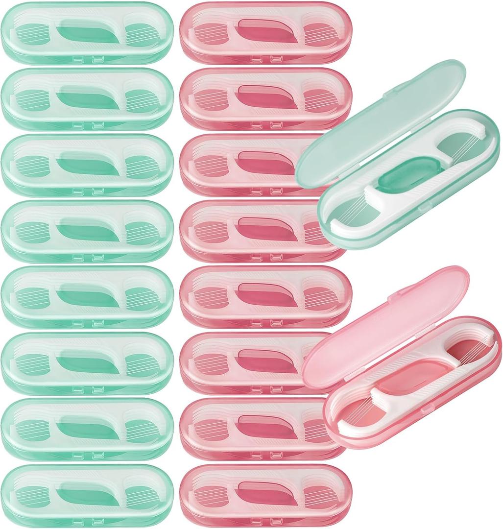 Travel Floss,160 PCS Portable Flossers Dental Picks,16 Pack Individually Cases with Flossing Pick,Floss Sticks for Adults Teeth Cleaning, Sealed Storage Ideal for Family, Hotel, Trip