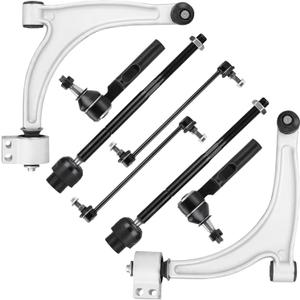 Front Lower Control Arm with Ball Joint Assembly for Chevy Malibu 2005-2012, for Pontiac G6 05-10, for Saturn Aura 07-09, Sway Bars Link Inner Outer Tie Rods Ends Suspension Kit K620180 K620179 8PCS