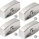 Range Valve Knob Compatible with Oven/Stove/Gas Stove, Chrome Knob Fit for D-Shape Control Valve, Premium Chrome Commercial Grill Knok Replacements-4 Pack