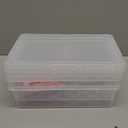 4 Pack Extra Large Pencil Box, Plastic Pencil Case Organizer, Clear Crayon Box Marker Organizer, Stackable Craft Organizers and Storage for Pen, Craft, Art Supply (Pink)