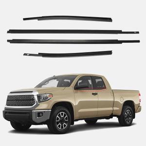 Window Molding Trim Seal for 2007-2019 Toyota Tundra Double Cab(Narrower Rear Doors),Black Outer Door Window WeatherStrip Seal Belt,Replace#68160-0C020 68210-0C020 68163-0C010 68164-0C010