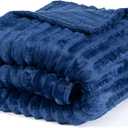 Ultra Soft Fleece Throw Blanket  Lightweight Cozy Plush Microfiber for Couch, Bed & Travel  Warm All-Season Decorative Blanket 50"x60", Machine Washable (Dark Blue)