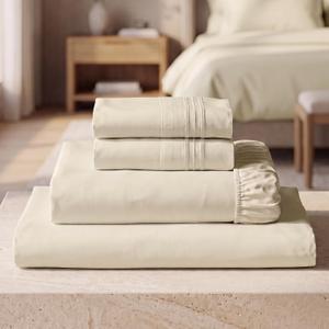 Mellanni Iconic 4-Piece Bed Sheet Set, 16" Deep Pocket (Cal King, Beige)
10M+ Sleepers. 16" Standard Fit. Lab-tested: Breathable, Stays Bright & Smooth. Good Housekeeping Best Bedding, 7 years.