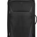 U.S. Traveler Aviron Bay Expandable Softside Luggage with Spinner Wheels, Black, Checked-Large 31-Inch