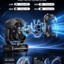 BLBS Camping Misting Fan, 24000mAh Rechargeable Battery Powered, 80H Runtime, 300ml Water Tank, LED Light & Hook, Portable Outdoor Fan for Camping Travel, Black, Medium