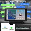 Wireless CarPlay & Android Auto Car Stereo - 7" HD Portable Touchscreen with Bluetooth 5.2, GPS Navigation, Mirror Link, 1080P Backup Camera, AUX & FM Transmitter - Plug & Play Receiver for Vehicles