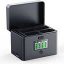 K&F CONCEPT 4-Slot Battery Charger for NP-FZ100 & LP-E6NH Batteries, 40W USB-C Fast Charger Compatible with Sony A7iii, A7iv, FX30, FX3, A6700, A6600, EOS R5 R6 R7 5D 6D 7D Mark II Cameras