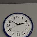 Bernhard Products Navy Wall Clock Silent Non Ticking - 10 Inch Quality Quartz Battery Operated Round Easy to Read Home/Kitchen/Office/Classroom/School Clock