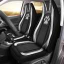 Howilath Silvery Dog Paw Print Car Front Seat Covers Set of 2, Non Slip Auto Seat Covers Accessories Strength Seats Cushion Universal Fit All Vehicle Cars