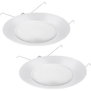 2 Pcs 6 Inch Shower Trim Recessed Light Covers with Albalite Lens White Bathroom Shower Light Covers Can Replacement Waterproof Trim for Ceiling Wet Locations