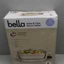bella Make & Take Electric Skillet, Fits-anywhere™ kitchenware, EverGood™ Ceramic Coating, Adjustable Temperature & Dishwasher-Safe Tempered Glass Lid, Cast Aluminum Base, 1200 Watt, Oatmilk