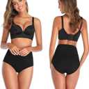 Women's High Waist Cotton Underwear Stretch Briefs Soft Comfy Ladies Panties MultiPack (X-Large, Black)