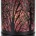 Fragrance Wax Melts Warmer with 7 Colors LED Changing Light Classic Black Forest Design Scent Oil Candle Warmer