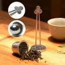 2 Pcs Long Handle Stainless Steel Twist Tea Ball Infuser, Flower-Shaped Mesh Reusable Loose Leaf Tea Strainer for Mugs, Teapots, Spices, Seasonings