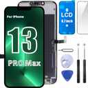 Select US for iPhone 13 Pro Max Screen Replacement 6.7 inch,LCD Display Touch Screen Digitizer Assembly with Repair Tools Set, Compatible with Model A2643, A2484, A2641, A2644, A2645