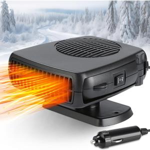 Portable 12V Car Heater & Defroster, 200W Fast Heating & Cooling Fan,Plug In Car Heater for Windshield Defogger with 360 Car Heaters for Vehicle,Car,RV,SUV