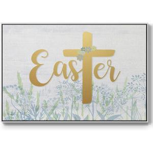Renditions Gallery Festive Wall Art Floater Framed Paintings Easter Wildflowers Canvas Artwork Wall Hanging Prints for Bedroom Office Kitchen - 17"X25" White Frame GAL007