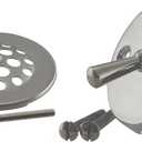 Westbrass D92-20 3-1/8" Trip Lever Bathtub and Shower Drain Kit with 2-Hole Overflow Faceplate, Stainless Steel