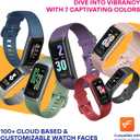 OCTANDRA Active 2 VeryFit Fitness Tracker Heart Rate SpO2 Blood Oxygen Saturation Sleep Monitor 1.05" Screen Activity Step Counter Pedometer IP68 Waterproof Smart Watches for Men Women (ID155) (Pink)