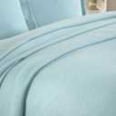 Superior Solitaire Cotton 2 Piece Bedspread Set, Home Bed Decor, Decorative Textured Bed Spread, 1 Pillow Sham, Airy Blanket, Matelasse Coverlet Bedding, All-Season Accent Blanket, Twin, Aqua