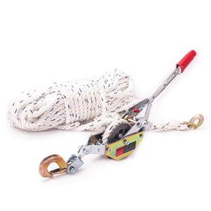 Rope Puller 3/4 Ton Capacity with 100' of 0.6" Dia. Rope, Come Along Winch, Come Along Puller for Tree Felling, Moving Boats and Trailers, Securing Materials