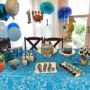 2 x 2Pcs Summer Ocean Waves Tablecloths 86x51 Inches Disposable Plastic Blue Ocean Water Print Table Covers Beach Pool Party Under The Sea Theme Birthday Party Table Cloth Decorations