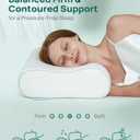 Releep Cervical Neck Pillow, Side Sleeper Pillow for Neck Pain Relief, Adjustable Contour Pillow for Sleeping, Ergonomic Memory Foam Pillow, Orthopedic Cooling Pillow Back Stomach Sleeping, Queen Size, Queen Size: 23.6"L x 13.8"W Medium