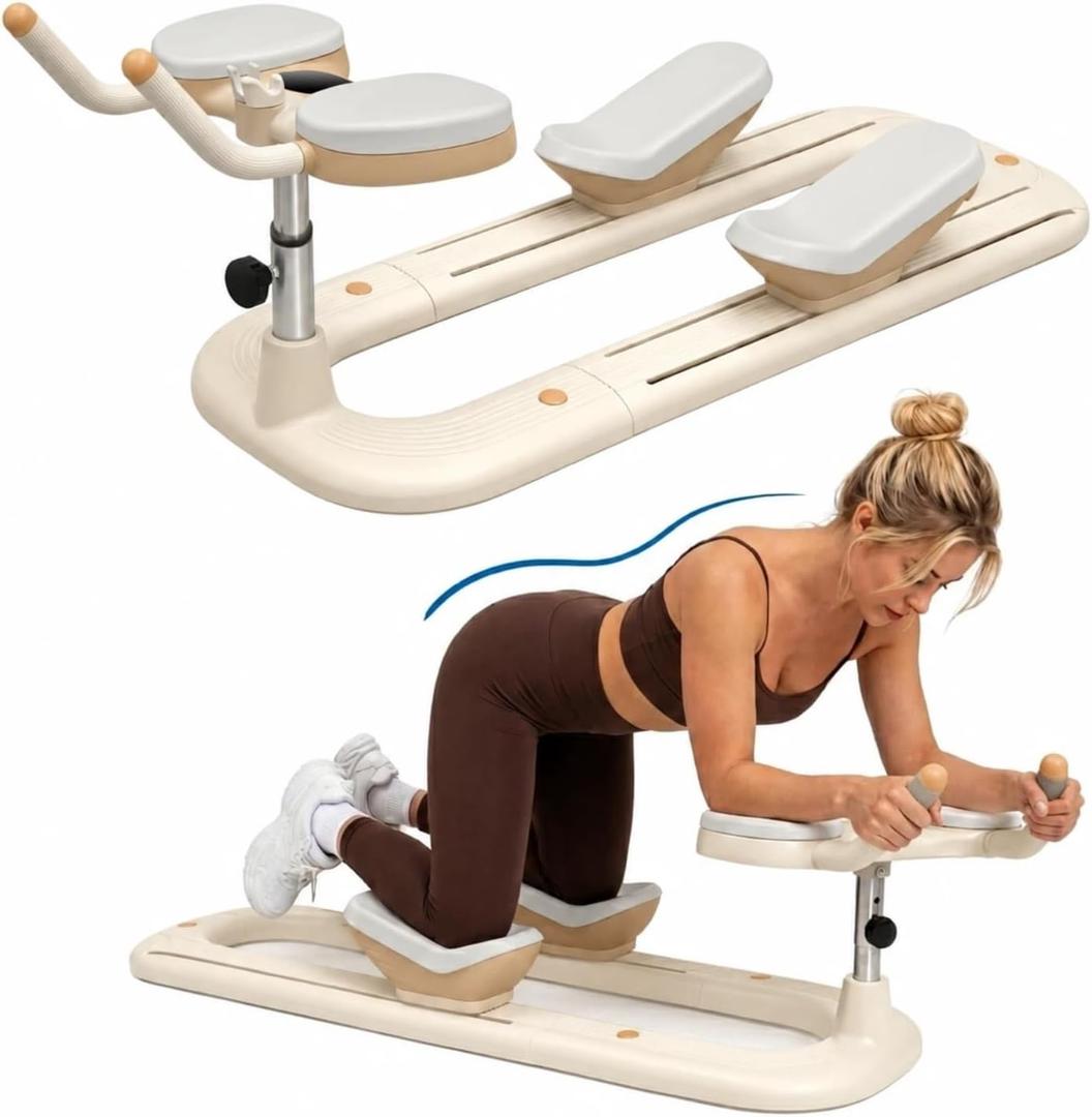Twist Crawler V2 New Version, Spine Twist and Stretch Trainer-Crawling Exercise Machine for Full Body Workout, Knee Support, Lower Back Exercise, Heavy Duty Low-Impact Abdominal, Home Gym, White