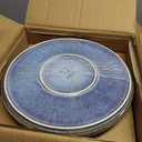 vancasso ONION Ceramic Plates and Bowls Sets, 24 Pieces Blue Dinnerware Sets for Kitchen, Reactive Glaze Dishes Set for 8, Dishwasher and Microwave Safe