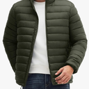Men's Puffer Jacket Lightweight Warm Winter Jackets for Men Windproof Insulated Puffy Coat (XXL, Army Green)