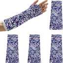 4-Pack Soft Fabric Arm Cast Cover Elastic Hand Cast Cover Protection Sleeves for Cast Wound Smooth & Comfortable (Artistic Doodle Print)