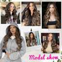Vigorous Clip in Hair Extensions 20 Inch Brown mix Blonde Hair Extension 4PCS Long Wavy Soft Synthetic Hairpieces for Women