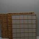 Cat Litter Box Enclosure Furniture, Hidden Litter Box with Fence, Handwoven Rattan Cat House with Two S-Shaped Hooks for Living Room, Bedroom, 18.5 x 20.5 x 19.1 Inches (Natural)