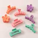 8PCS Hair Clips for Women, Flower Claw Clips for Thick Hair, Non-Slip Hair Accessories with Multi-Styles, Colorful Hair Claw Clips and Variety Pack, Ideal for Girls