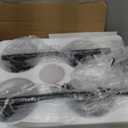 4-Light Bathroom Light Fixtures, Black Modern Vanity Lights with Milky White Frosted Glass Shades, Bathroom Wall Lamp for Mirror Kitchen Living Room