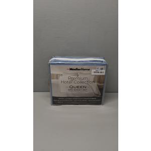 Mueller Luxury 6 Piece Queen Sheet Set - Ultra-Soft 1800 Series, Cooling & Breathable Hotel Quality Bed Sheets, Deep Pocket up to 16" - Hypoallergenic, Wrinkle-Resistant, Oeko-TEX, Denim (Queen, Denim)