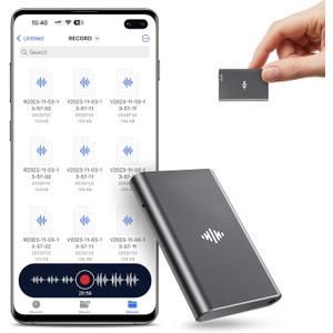 Magnetic Voice Recorder 128GB - Recording Device with DSP4.0 AI Noise Cancellation, 9200 Hours Storage HD Audio Recorder, Compact Voice Activated Recorder for Lectures/Meetings/Interviews