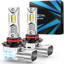 Marsauto 9006 Fog Light, Brighter 34000LM 800% Light Bulbs with Turbo Fan,3 Mins Quick Installation, IP67 Waterproof Bulbs, Pack of 2