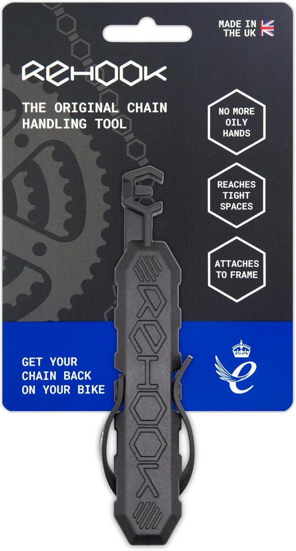 Rehook Original - Black Get Your Chain Back on Your Bike in 3 Seconds. Without The Mess Present for Any Cyclist or Gadget Lover