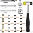 TLKKUE 360 Sets Leather Rivets 4 Colors Double Cap Rivets Tubular 3 Sizes with Rubber Hammer Fixing Tool Kit 4 Pieces for DIY Leather Craft Clothes Shoes Decoration and Repair