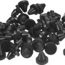 UXcell 50pcs Silicone Rubber Round Snap-in Locking Hole Stoppers, Waterproof Hole Plugs for 6-7mm Metal Tube, Furniture End Caps Inserts, Black (6-7mm)