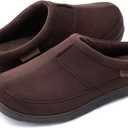 RockDove Men's SoftStride Faux Suede Memory Foam House Slipper with Indoor Outdoor Sole (Brown)