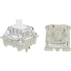 GATERON KS-9 2.0 Silent White Keyboard Switches, RGB LED Pre Lubed 5 Pins 35gf Linear Key Switches for MX Mechanical Keyboard(35PCS)