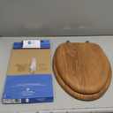 Mayfair Natural Oak Veneer Toilet Seat with Chrome Hinges, Elongated, Wood