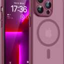 TOCOL Magnetic for iPhone 13 Pro Max Case, Upgraded Full Camera Protection, Compatible with Magsafe, Drop Protection, Translucent Matte Back for iPhone 13 Pro Max 6.7 inch (Plum)