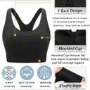 RUNNING GIRL Sports Bras for Women High Support,Racerback Molded Cup Sports Bra with Sewn in Pads (Black, M)
